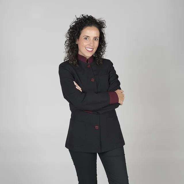Gary's blouse femme noire col mao manches longues