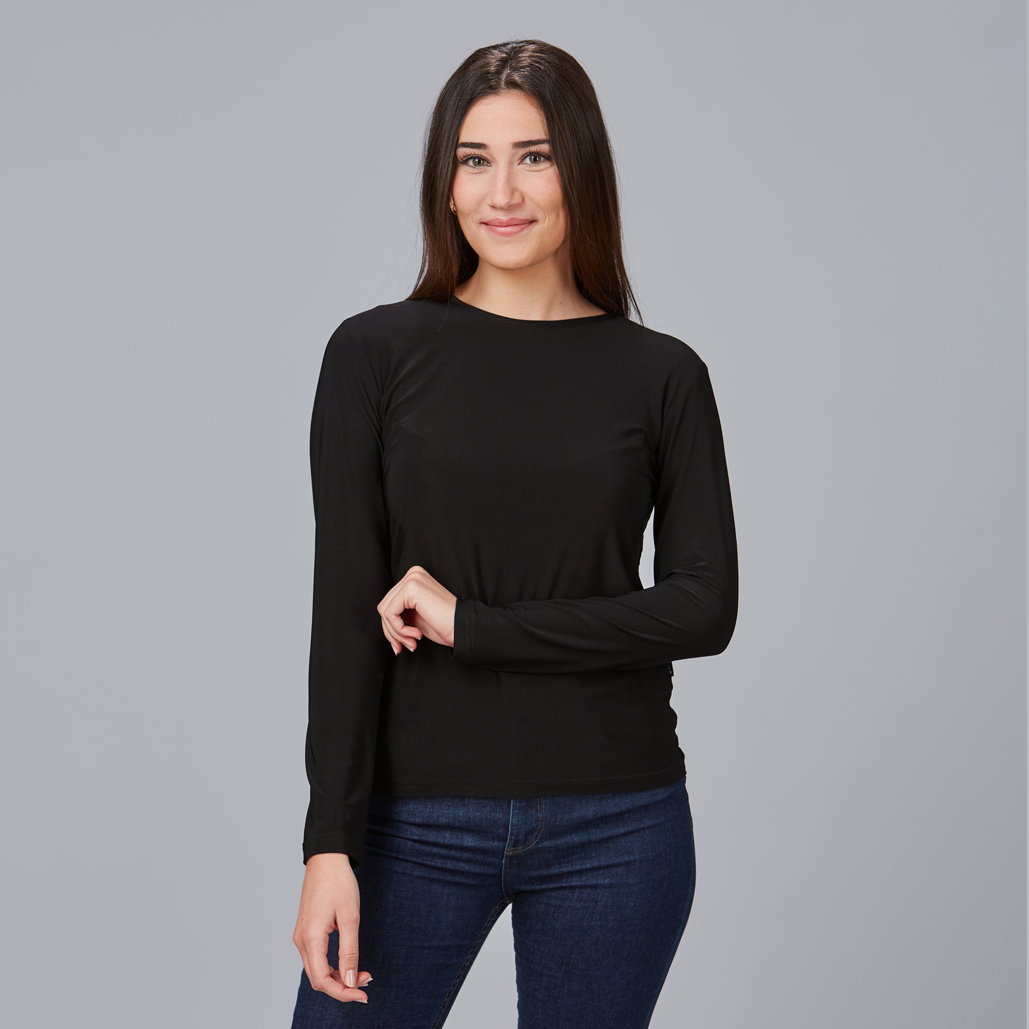 GARY'S Melia t-shirt femme manches longues noir col rond