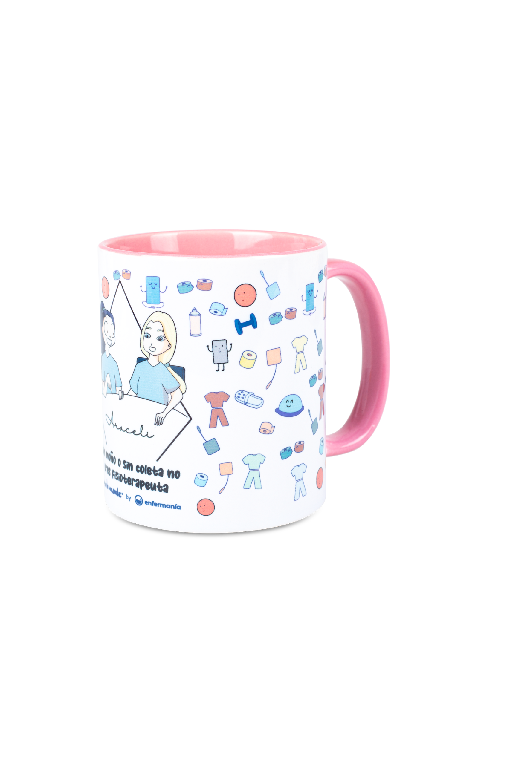 Enfermania Regalos Eres Fisioterapeuta tasse céramique rose 350 ml