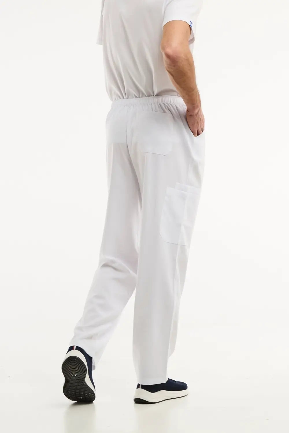 Aelin LUCA Pantalon médical homme blanc stretch
