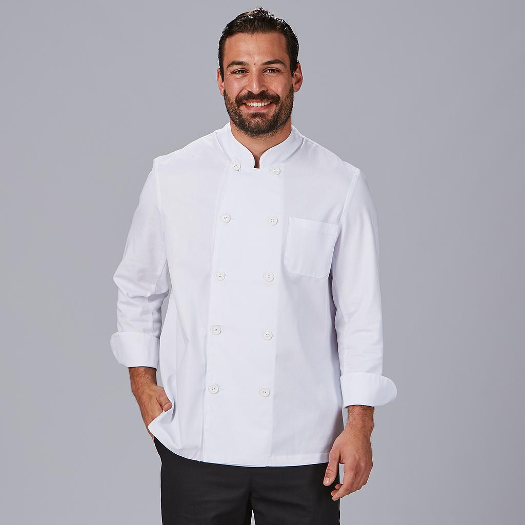 GARY'S veste chef blanche manches longues twill