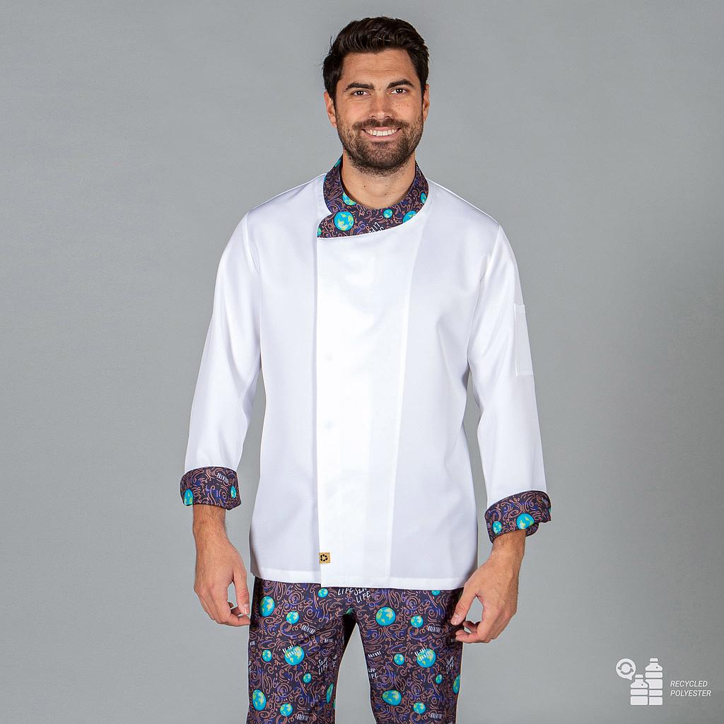 GARY'S Planet veste de cuisine microfibre recyclée blanche