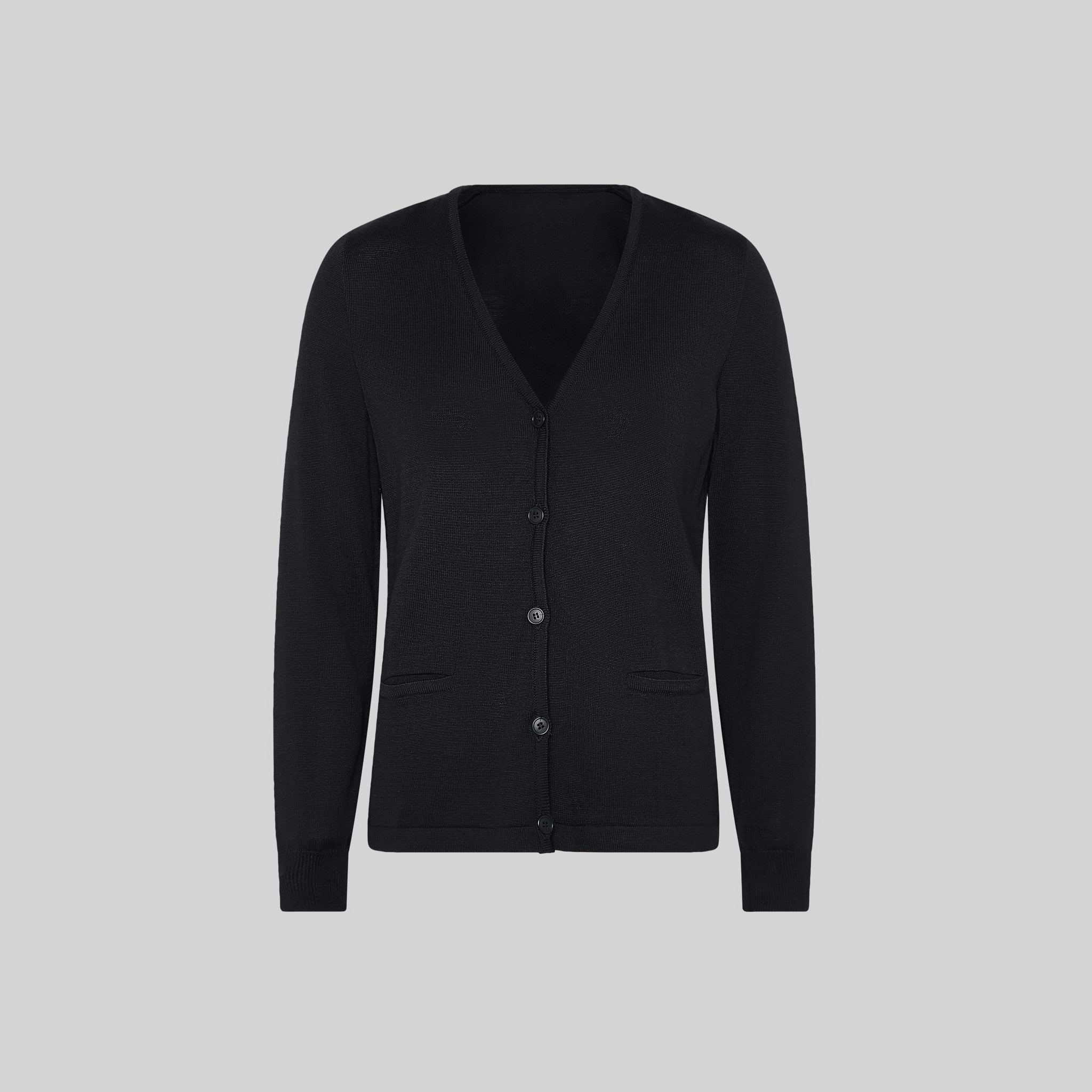 GARY'S Cardigan gilet de travail femme noir laine mérinos