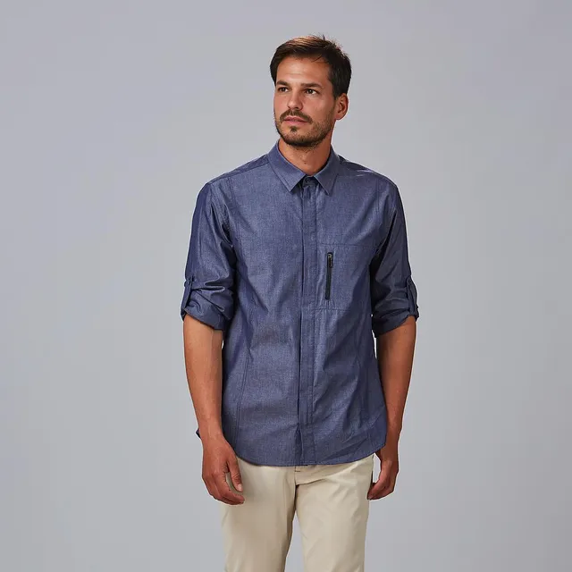 Gary's Fabio Zip chemise homme slim marine coton