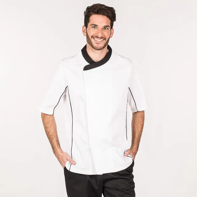 Gary's Perseo veste cuisinier homme blanche coton manches