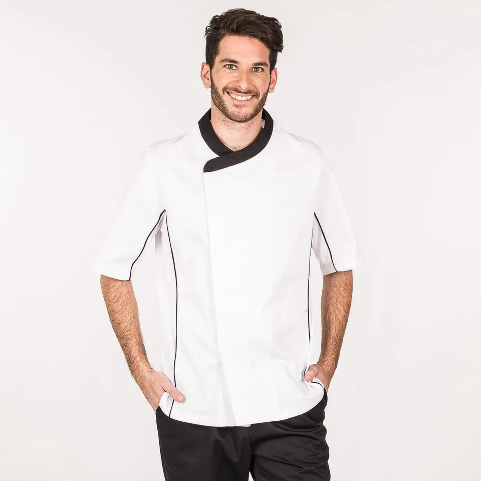 Gary's Perseo veste cuisinier homme blanche coton manches