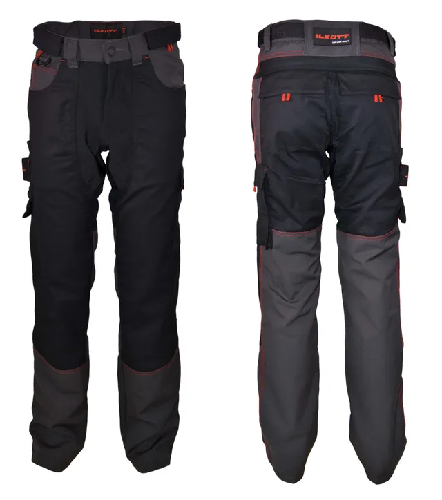 ILKOTT Pantalons travail sans genouillère noir déperlant