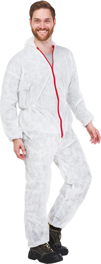 Reis combinaison jetable rouge capuche protection chantier