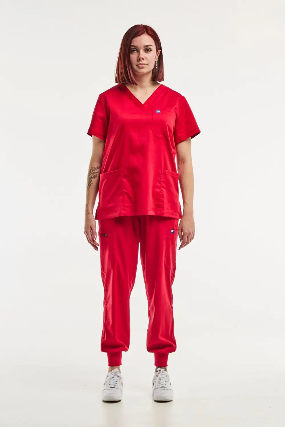 Aelin EMMA Jogger Tenue Médicale Femme Rouge Ensemble