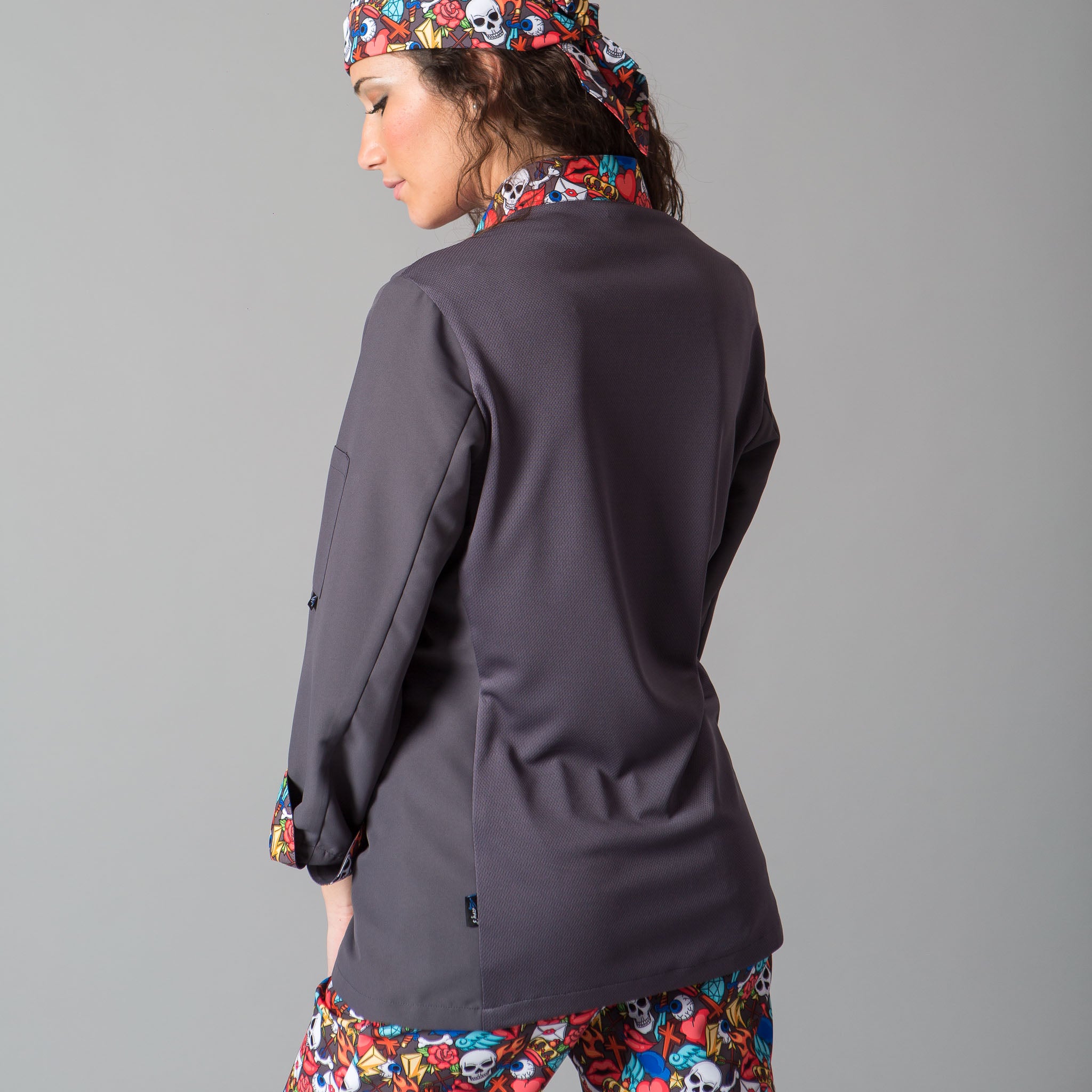 GARY'S Ayala veste de cuisine unisexe microfibre coco skull YL