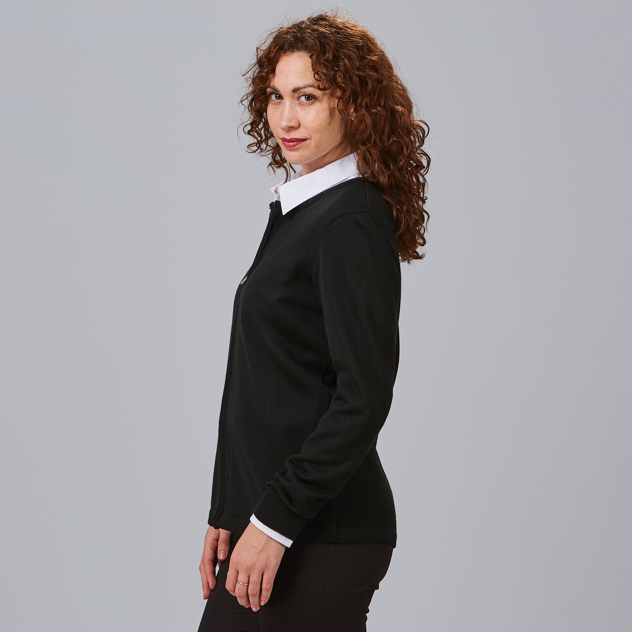 Gary's Knit cardigan femme zippé grosse maille noir marine