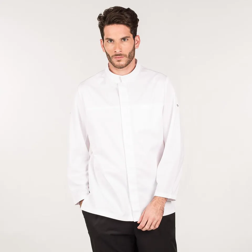 GARY'S Boreas veste chef homme blanche stretch