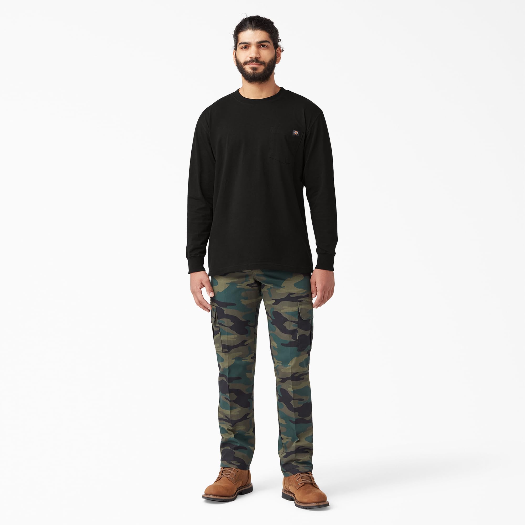 Dickies T-shirt manches longues col rond noir XXL coton