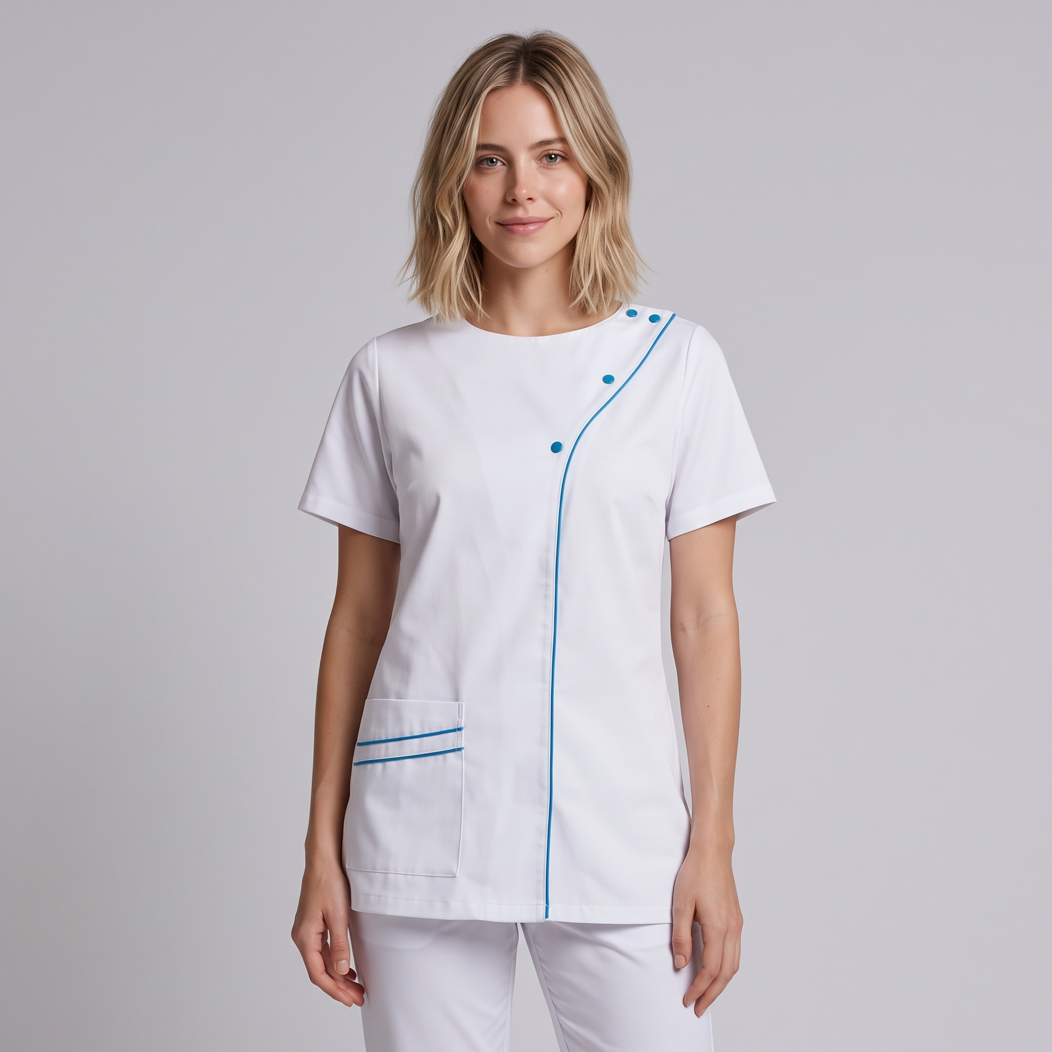 Gary's Cala Tunic tunique médicale blanche YL microfibre