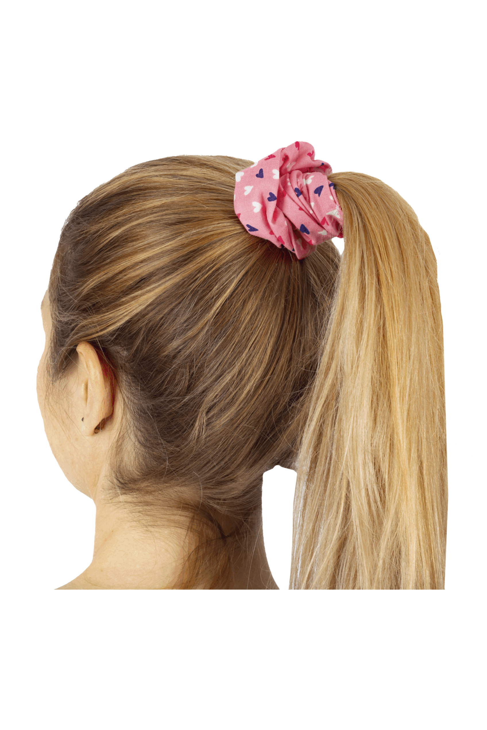 Enfermania chouchou cheveux Coeurs fraise coton imprimé