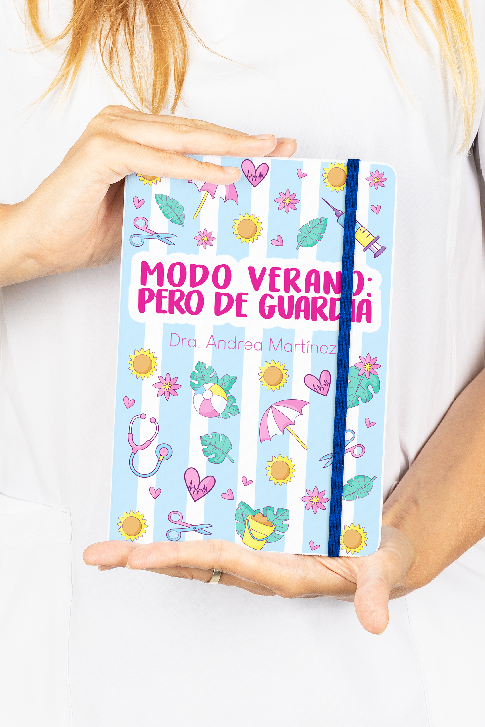 Enfermania Papelería Summer carnet A5 élastique bleu infirmière