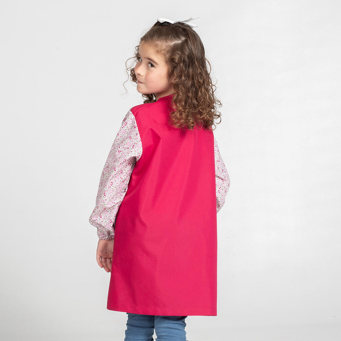 GARY'S Children Primavera tablier école fuchsia boutons devant