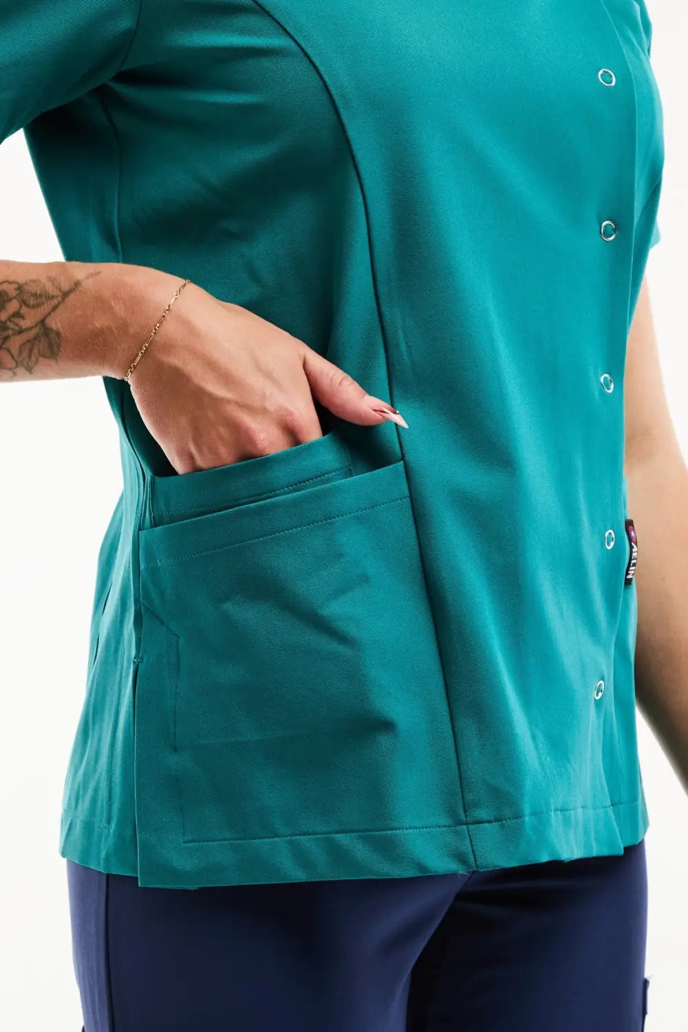 Aelin Aurelia Blouse Médicale Femme Bleu Turquoise Stretch