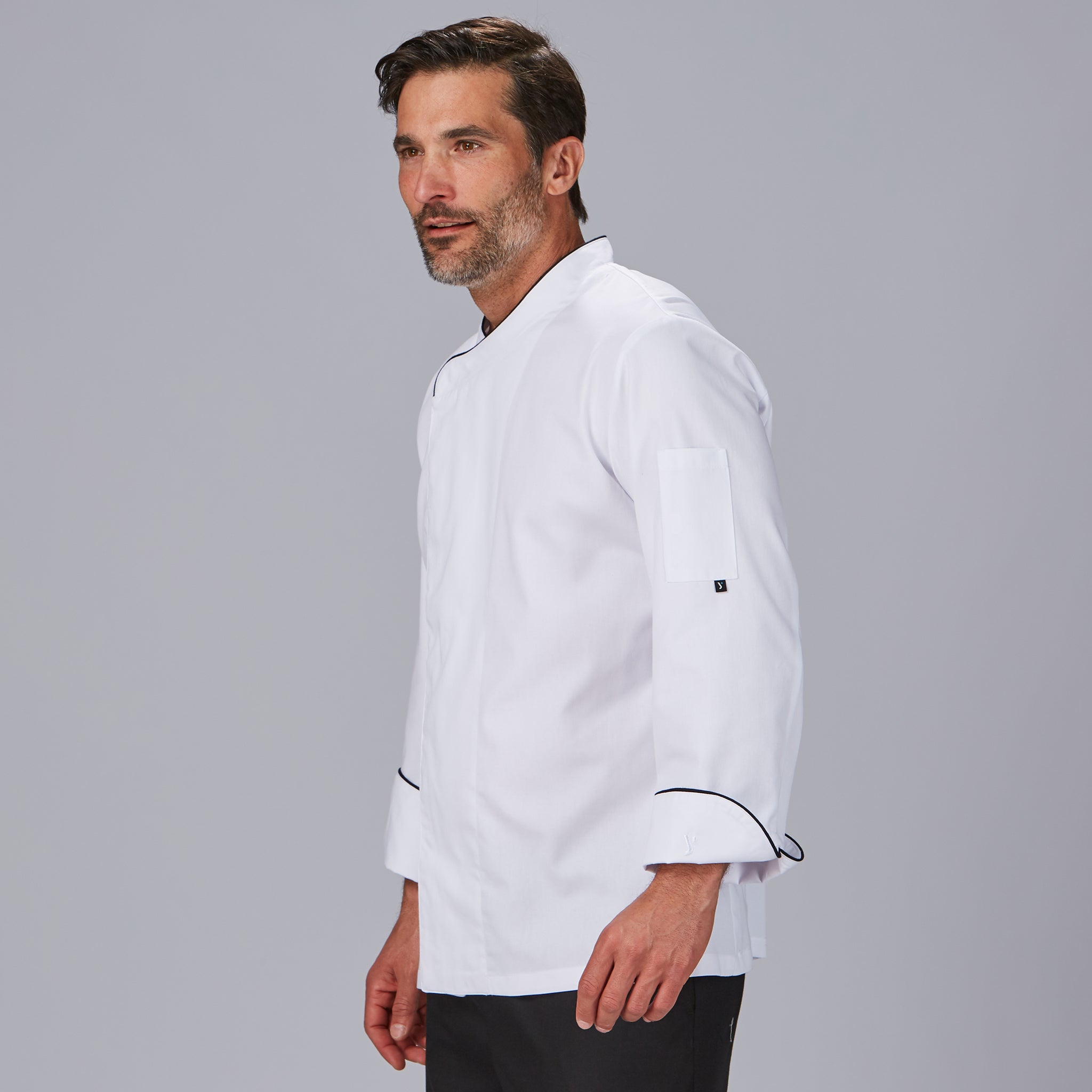 GARY'S Abad veste cuisine homme noire croisée respirante