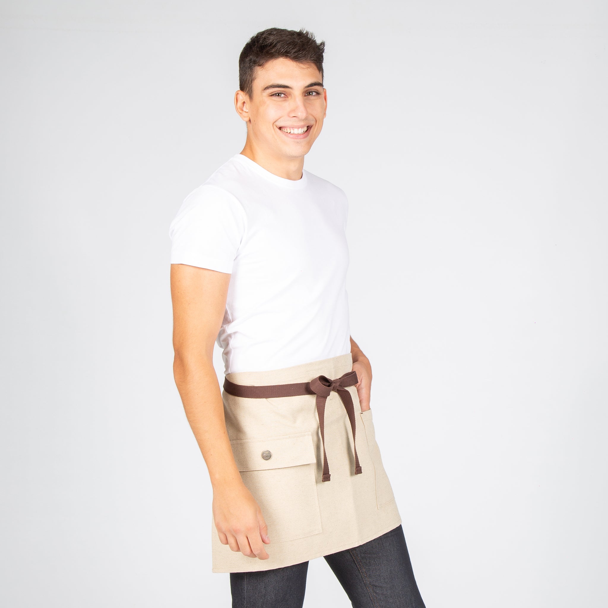 Gary's Aprons tablier court beige 40x68 cm à poches