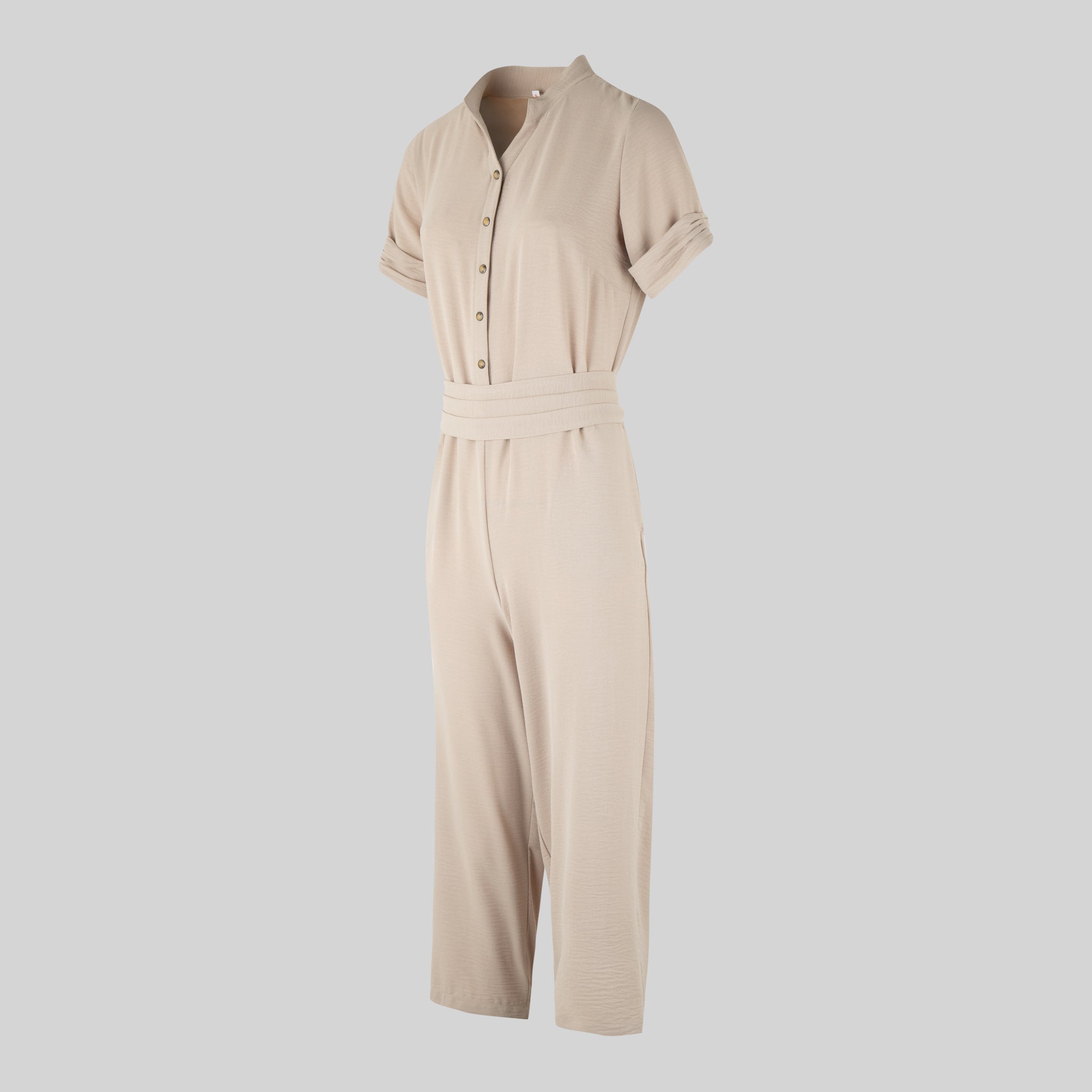 Gary's Bambula combinaison femme beige manches courtes