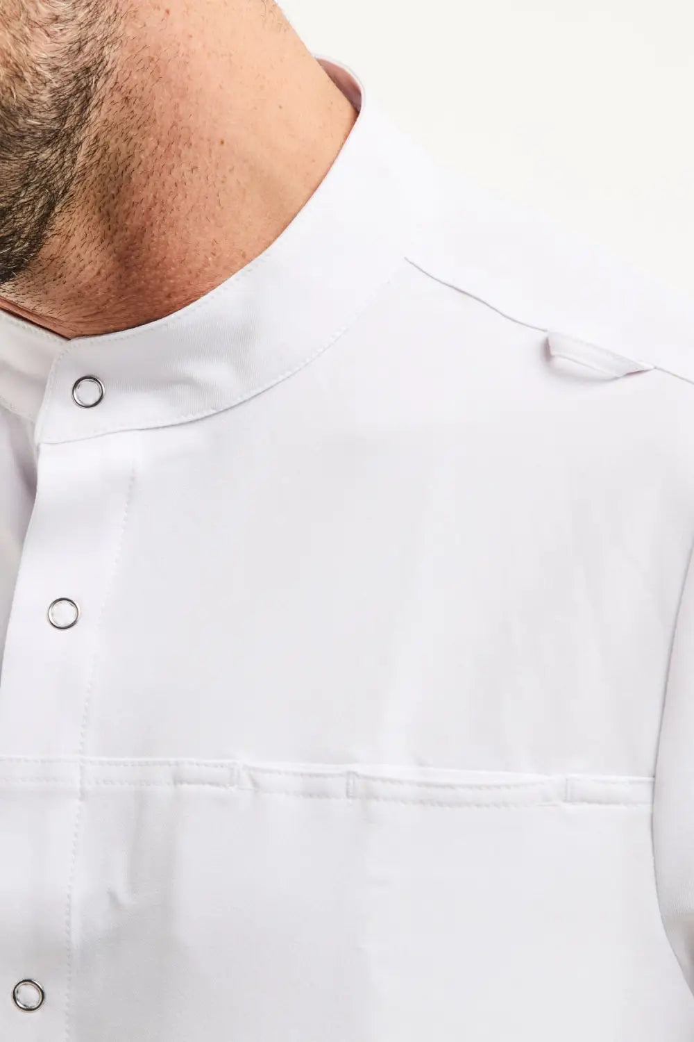 Aelin Noah Blouse médicale homme blanche stretch boutons