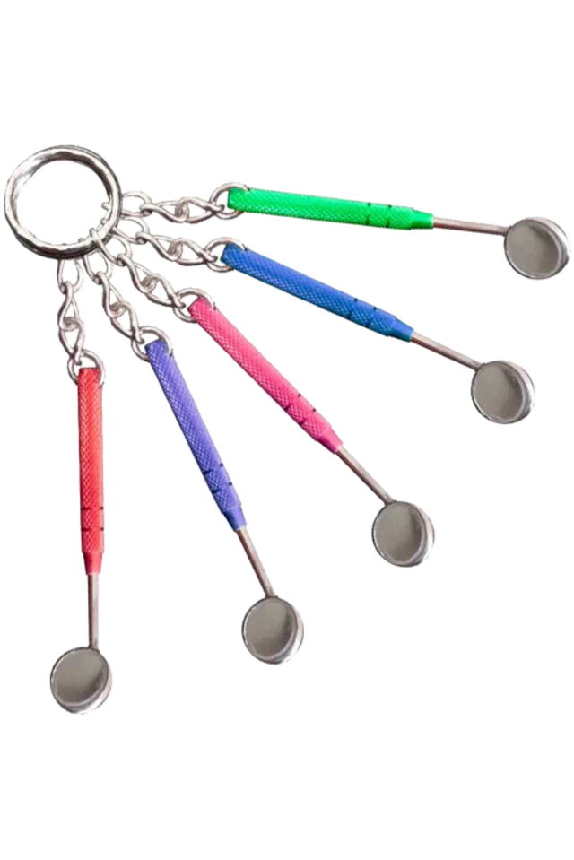 Enfermania Miroir Dentaire porte-clés métal rouge
