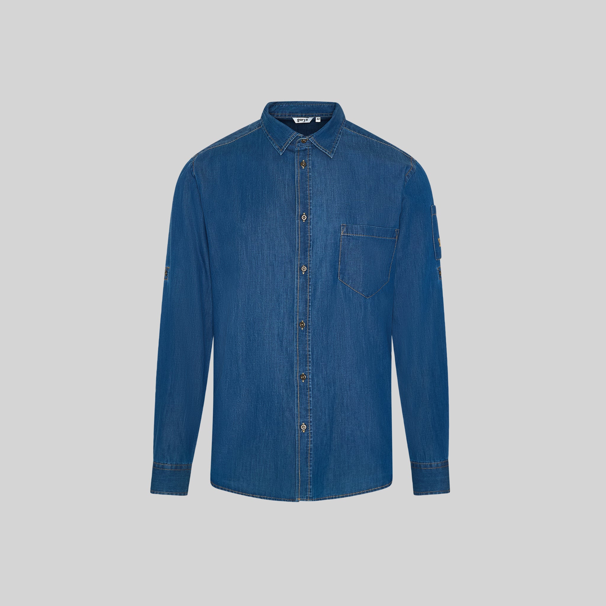 Gary's Mattia Chemise Homme Denim Slim Manches Longues