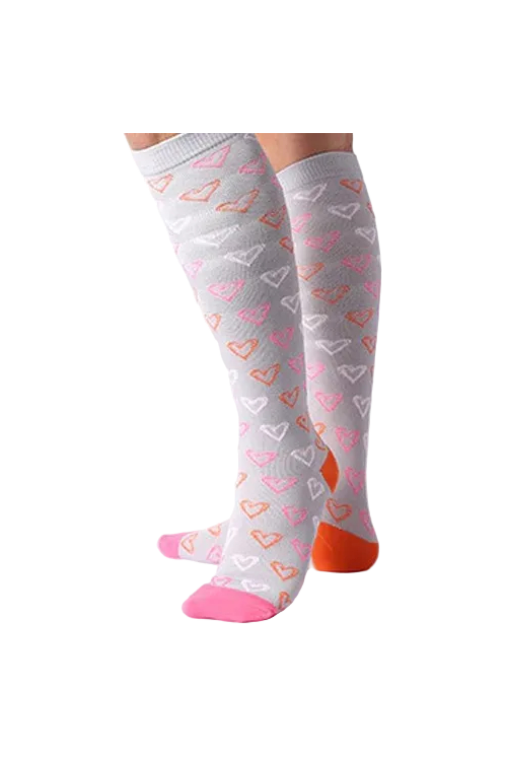 Enfermania Ropa chaussettes de compression Cœurs gris S/M