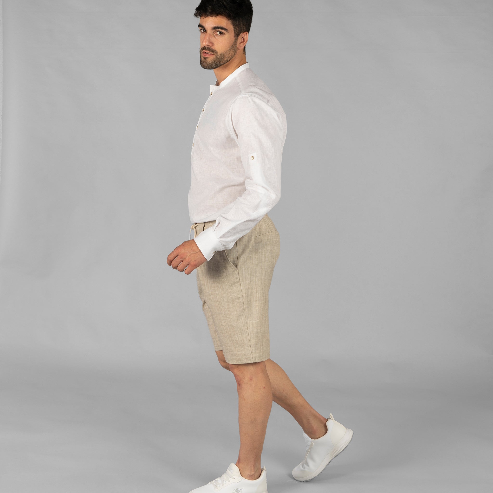 GARY'S bermuda homme beige taille élastique été