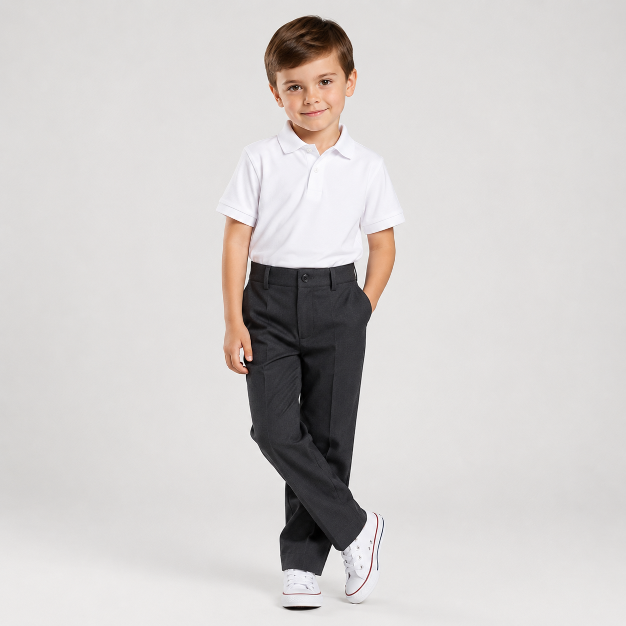 Gary's Pants pantalon écolier enfant gris clair élastique