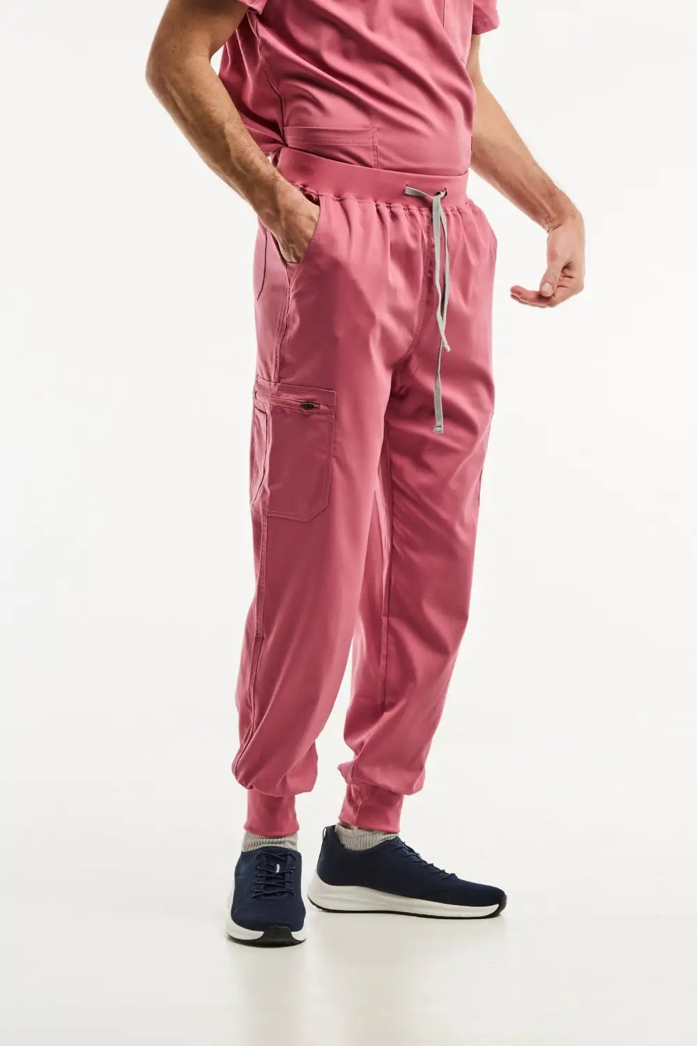 Aelin LUCA jogger pantalon médical homme rose stretch