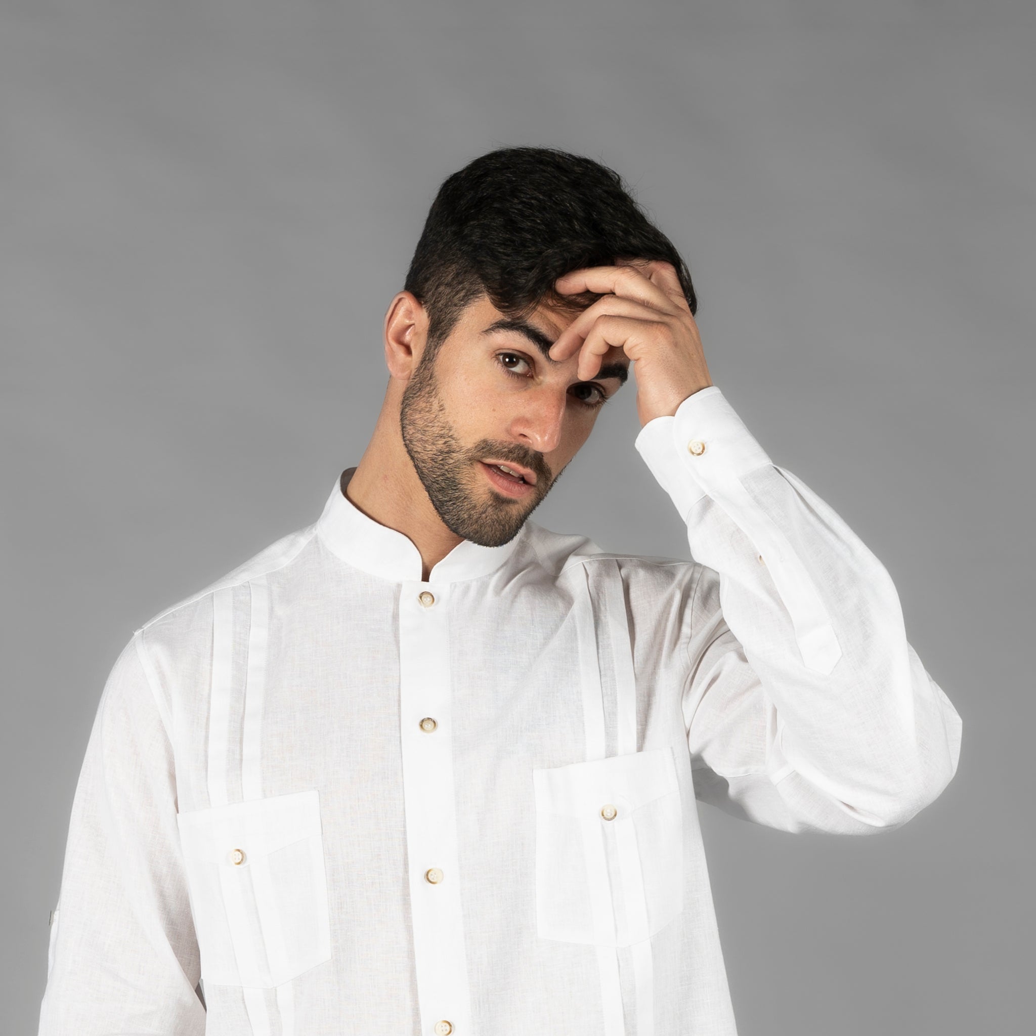 Gary's Borneo chemise guayabera homme lin blanche S