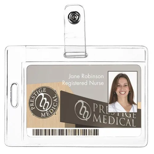 Enfermania Porte-badge bidirectionnel plastique transparent