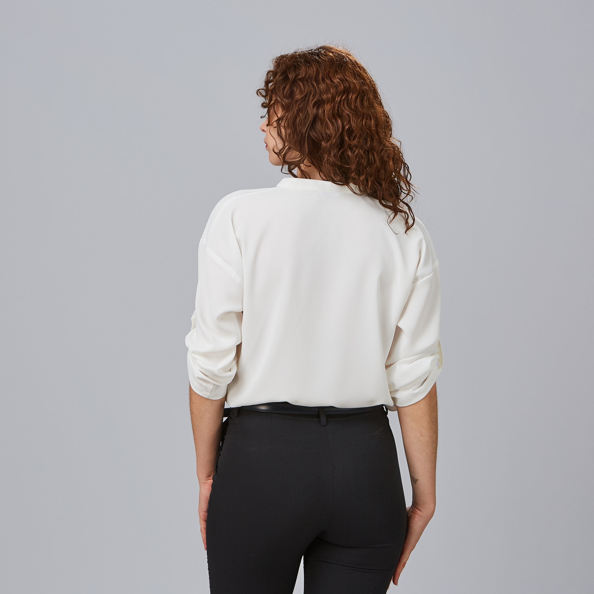 Gary's Blouses chemisier Micaela blanc manches retroussables