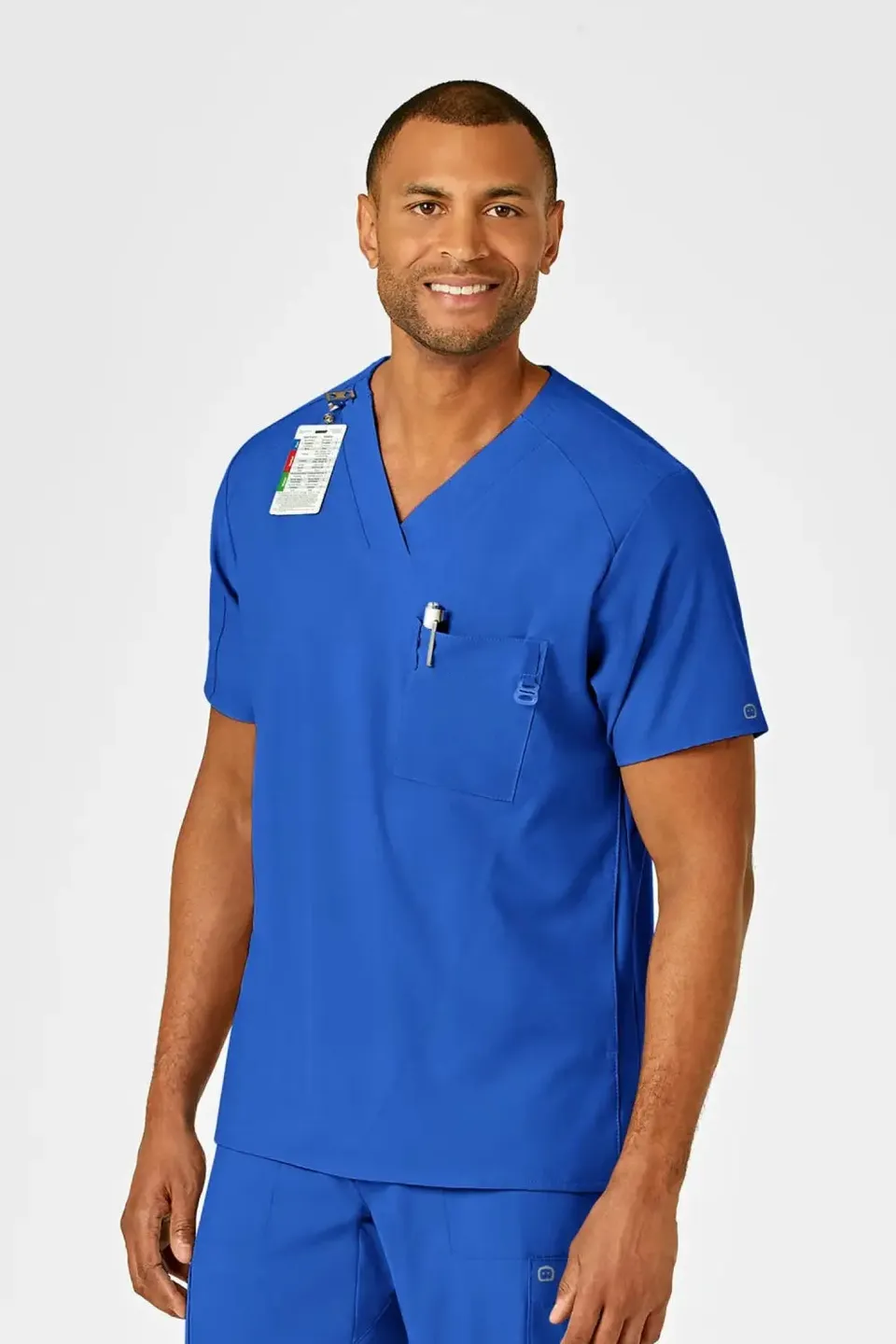 Aelin Noah W123 blouse médicale homme bleu royal poches