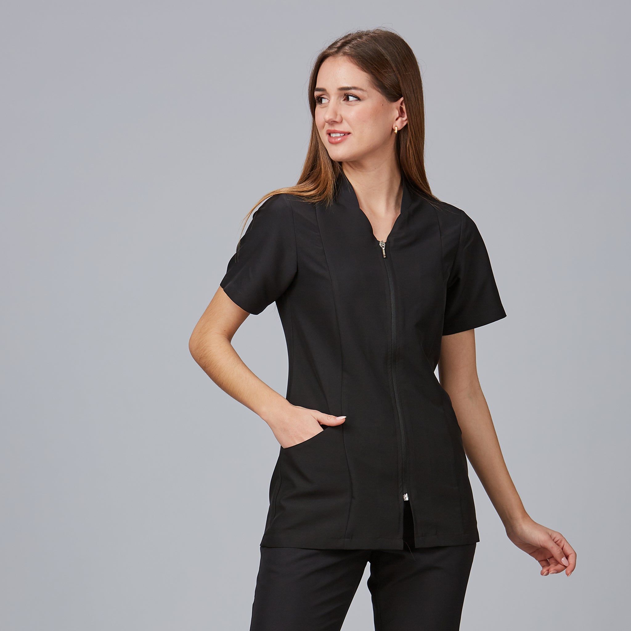 GARY'S Menorca blouse femme noire manches courtes