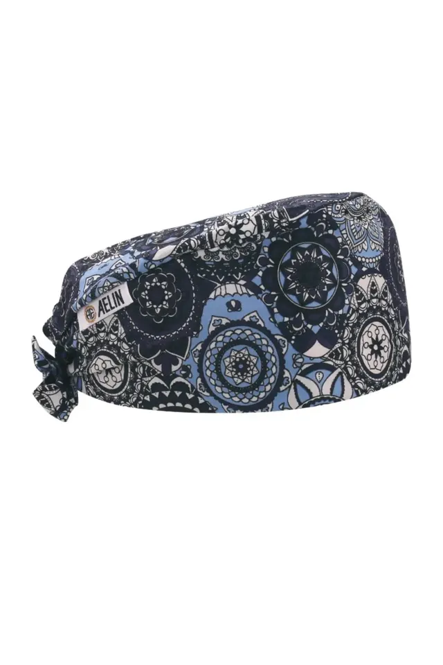 Aelin Paris Bleu Marine calot médical cheveux courts
