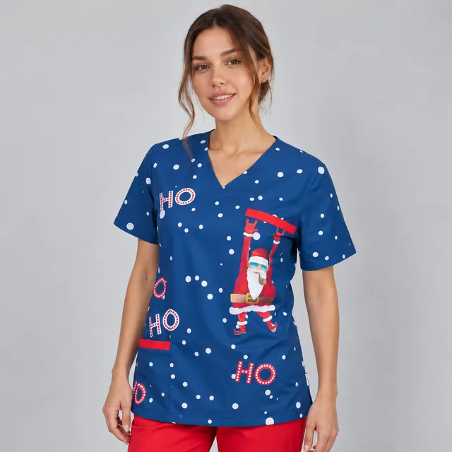 Gary's Christmas blouse médicale imprimé Noël unisexe