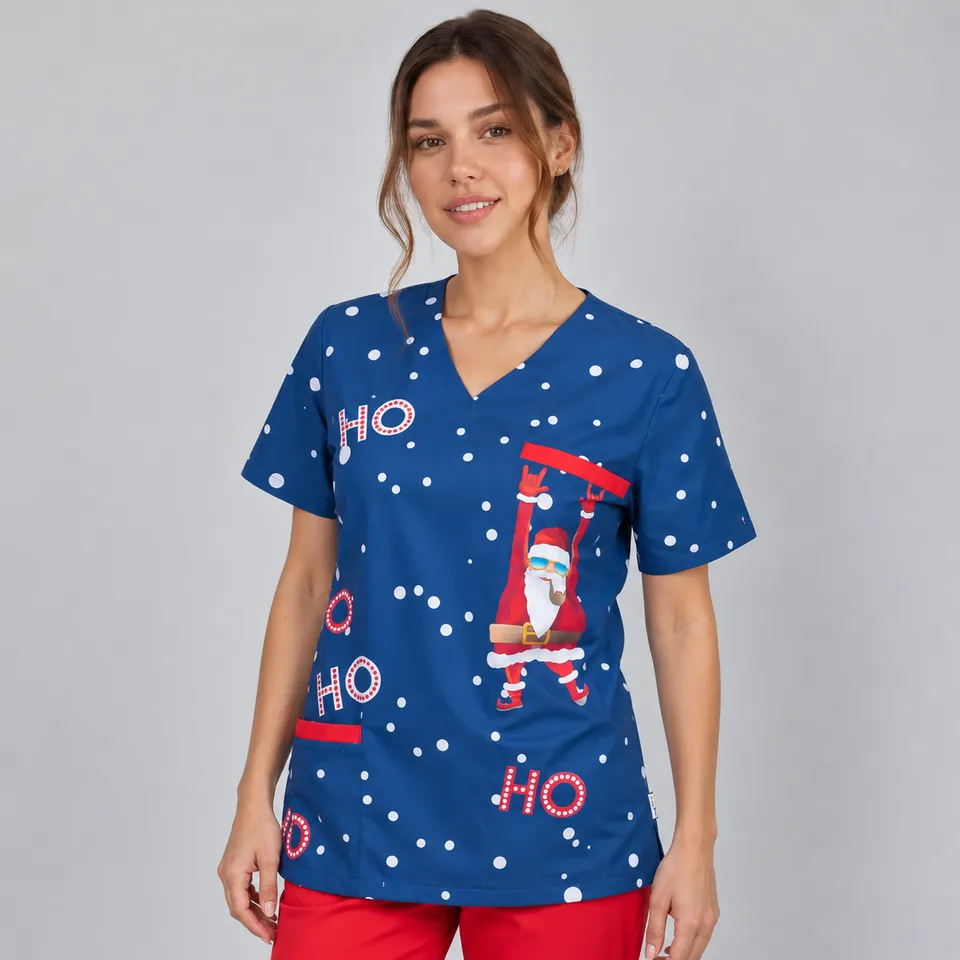 Gary's Christmas blouse médicale imprimé Noël unisexe