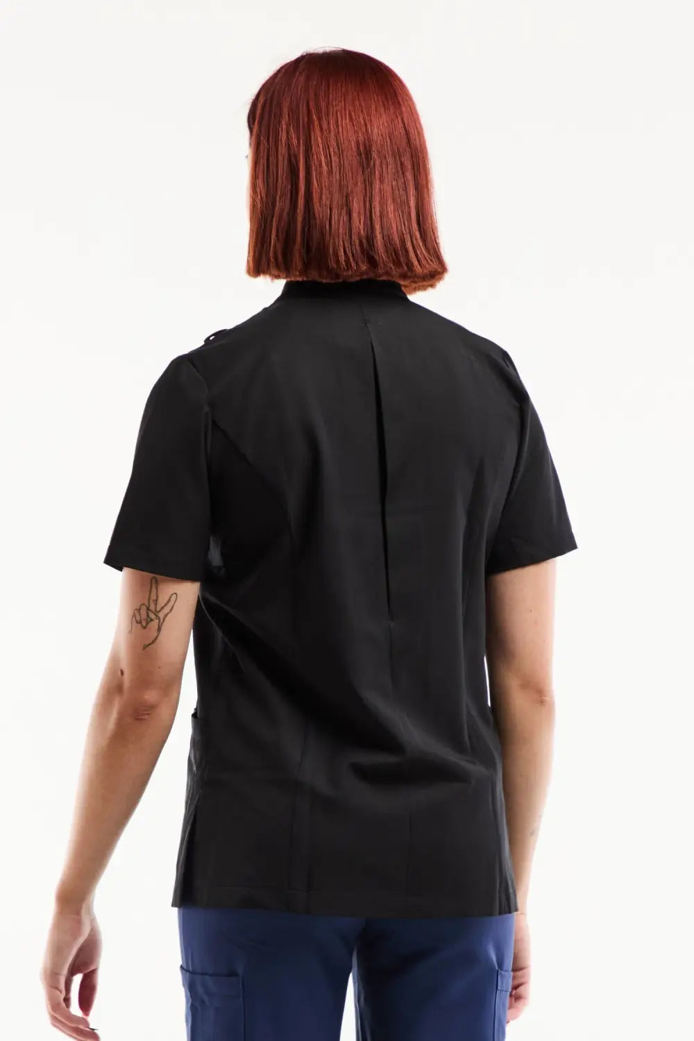 Aelin Aurelia blouse médicale femme noire stretch poches