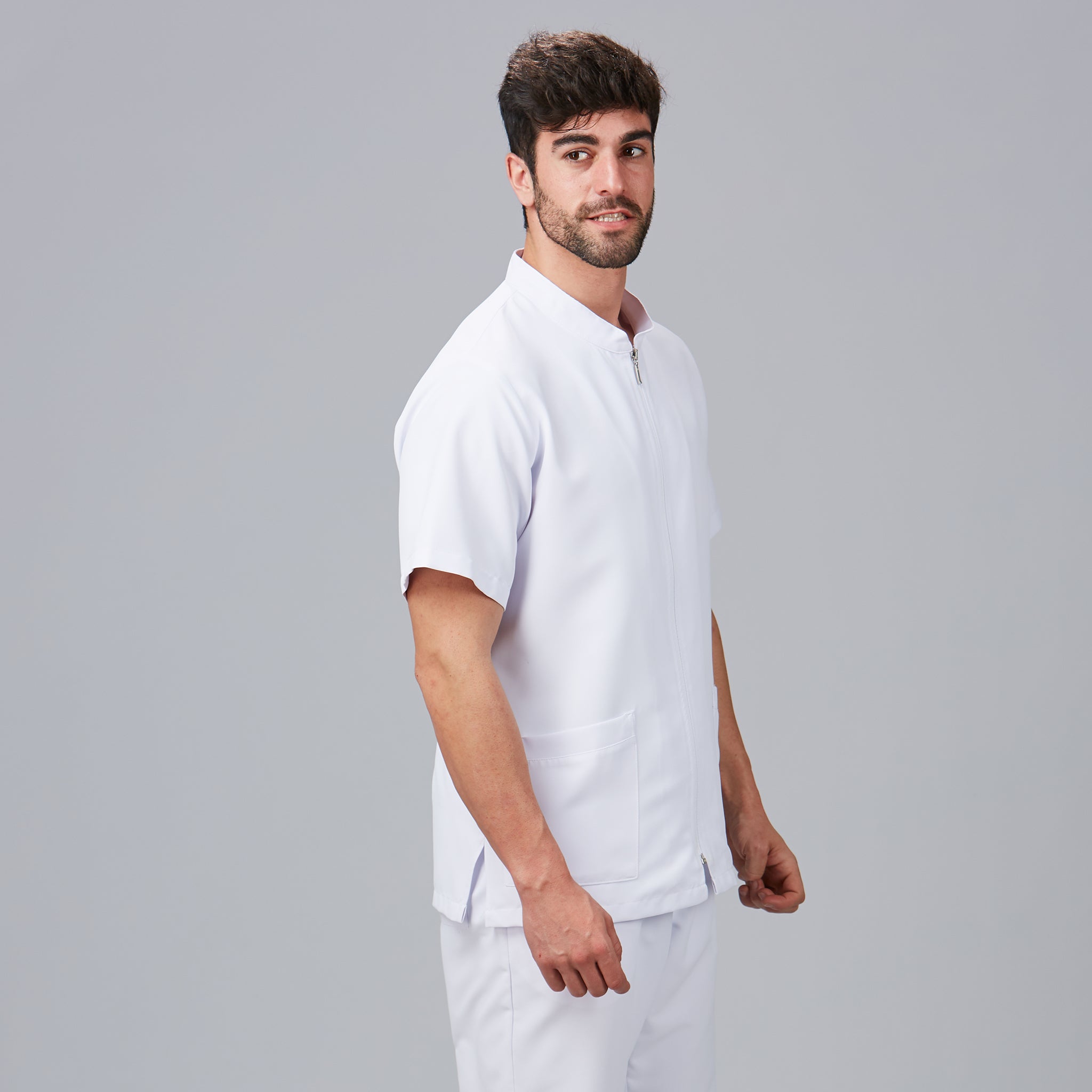 Gary's Mallorca veste médicale homme Noir col mao zip