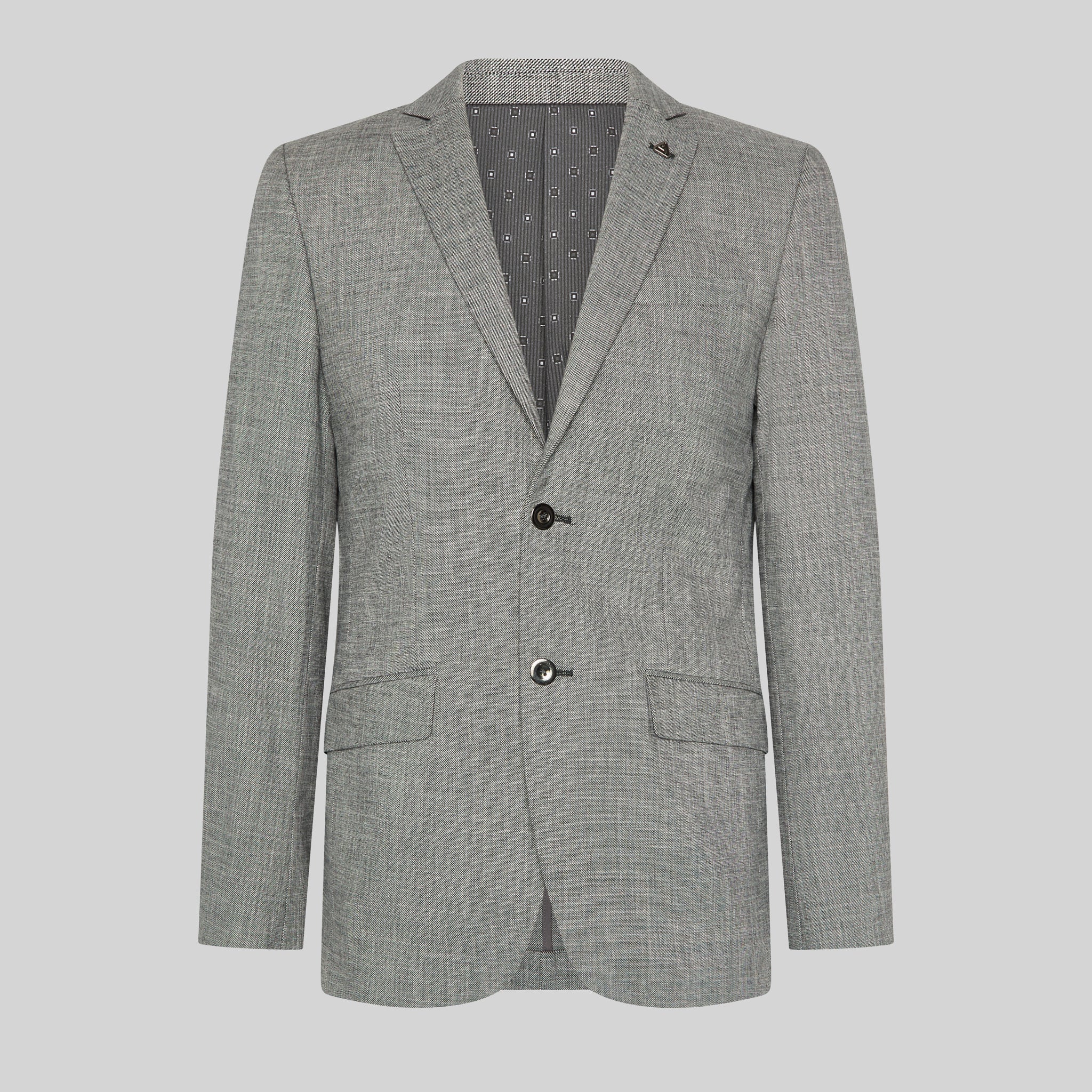 GARY'S Blazer homme gris cheviot slim 2 boutons 50