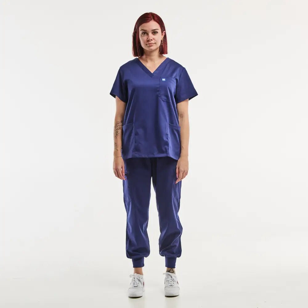 Aelin EMMA Jogger tenue médicale femme bleu marine poches