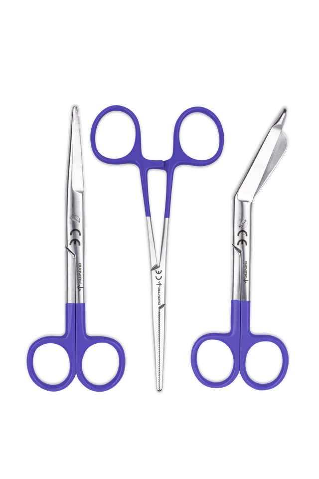 Enfermania Instrumental lot 3 ciseaux violet inox
