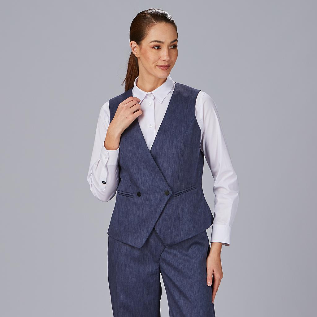 Gary's Bazan gilet travail femme croisé marine