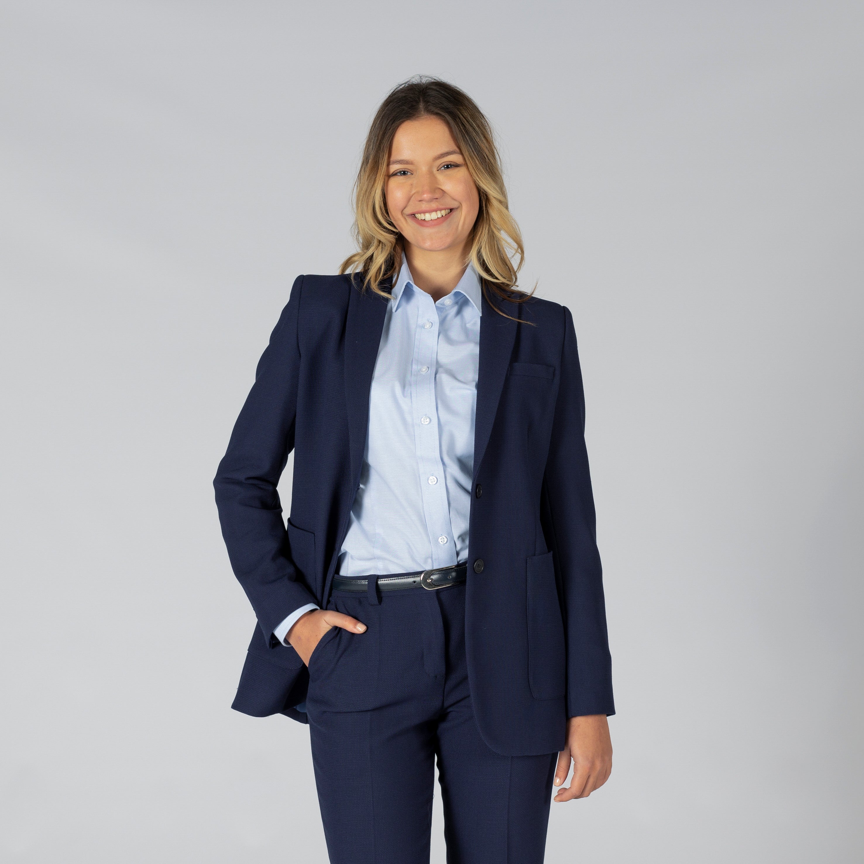 GARY'S Welfare Blazer veste tailleur femme marine laine stretch