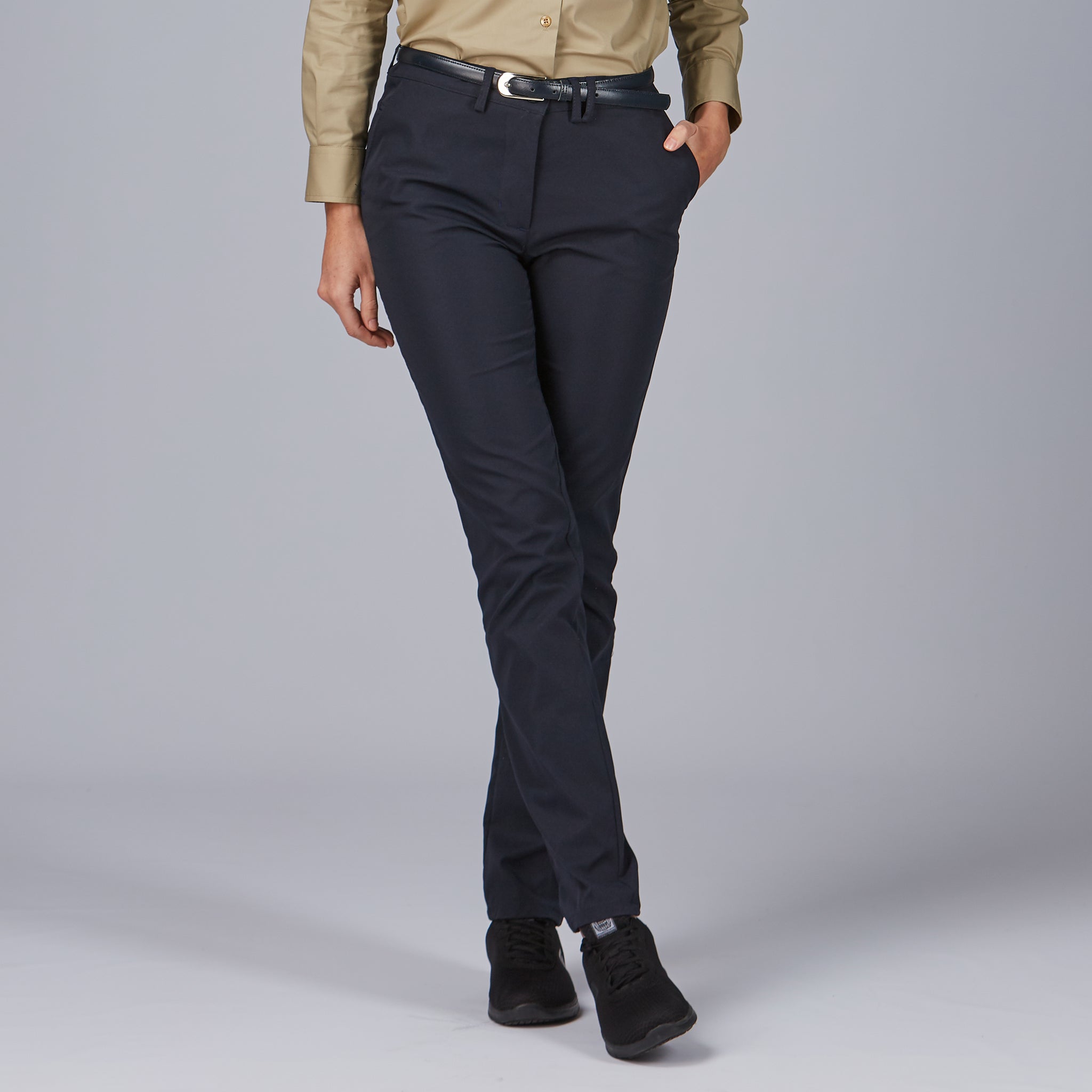 Gary's T400 Pantalon Chino Femme Noir Polyester Stretch