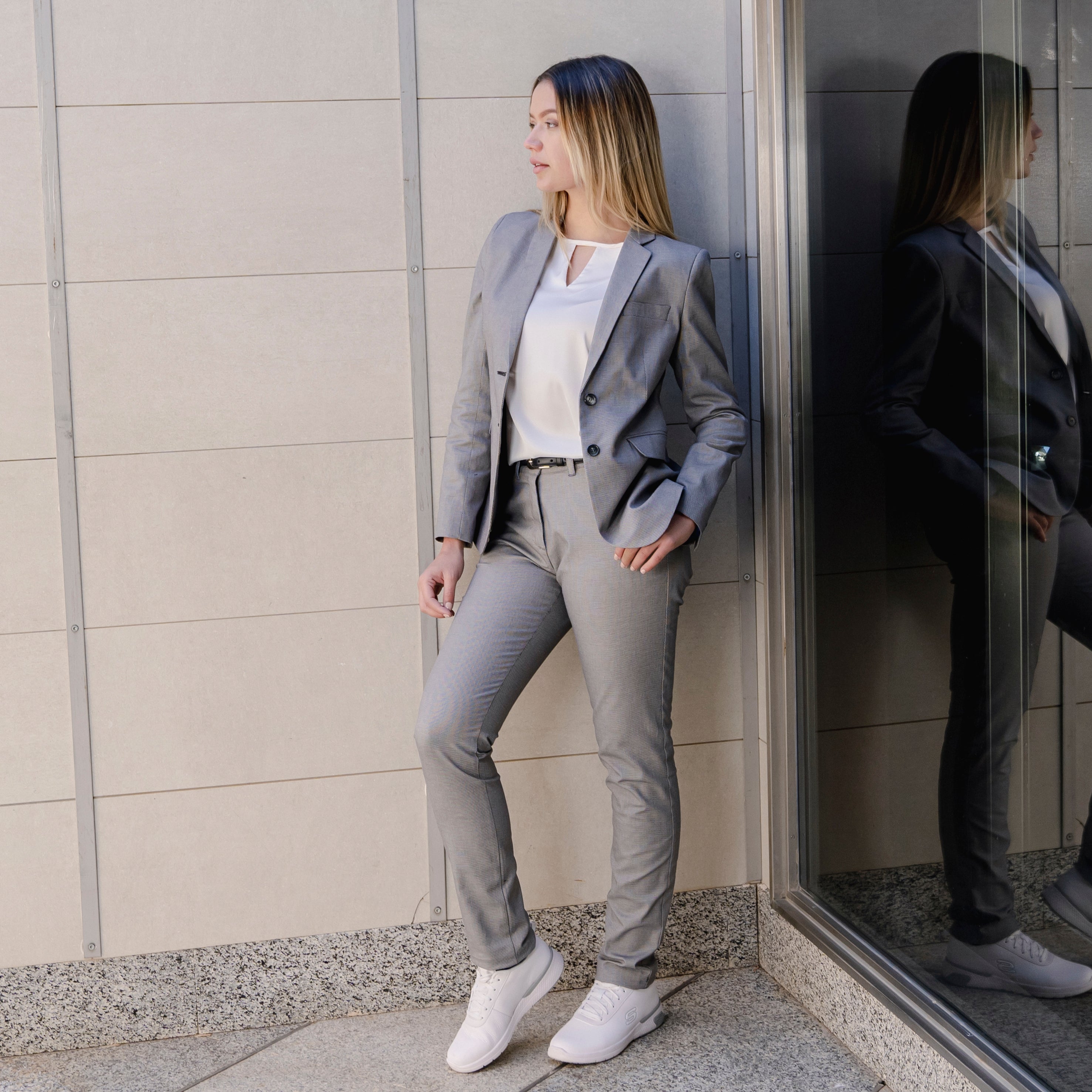 Gary's Meeting pantalon chino femme marino coton stretch