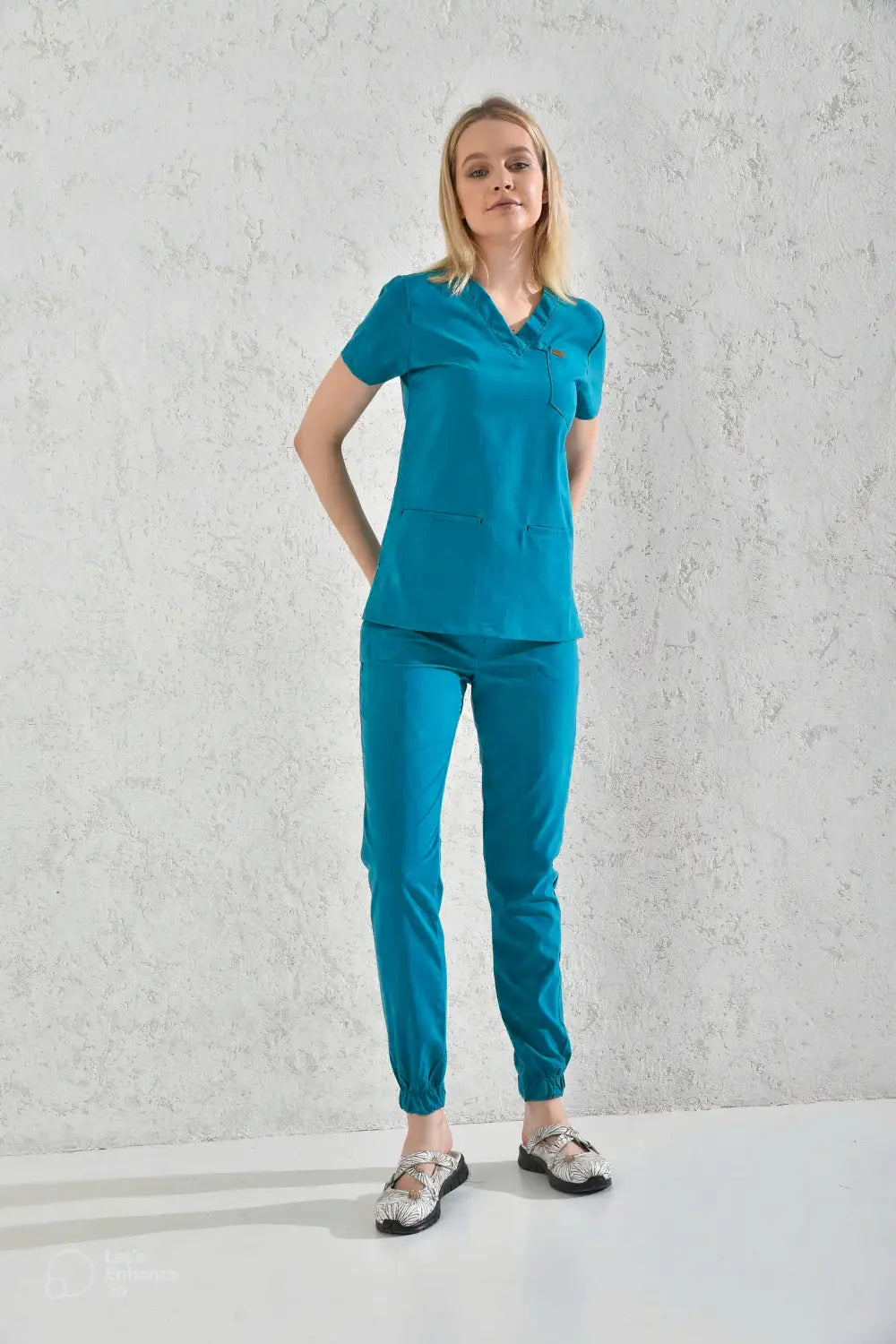 Aelin Slimfit NEW pantalon médical bleu cyan femme